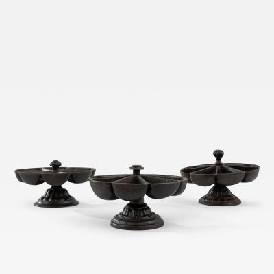 Vintage French Cast Iron Decorative Trays Set of Three Set of Three