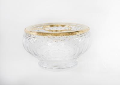 Vintage French Cut Crystal Gilt Bronze Caviar Service