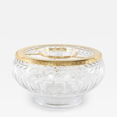 Vintage French Cut Crystal Gilt Bronze Caviar Service