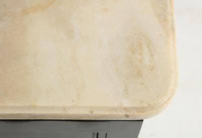 Vintage French Ebonized Marble Top Commode in the Directoire Manner
