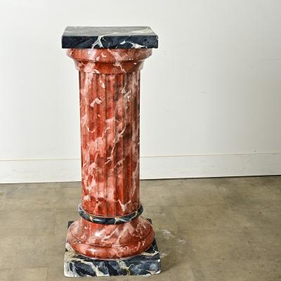 Vintage French Faux Finish Marble Column