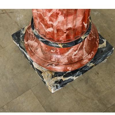 Vintage French Faux Finish Marble Column