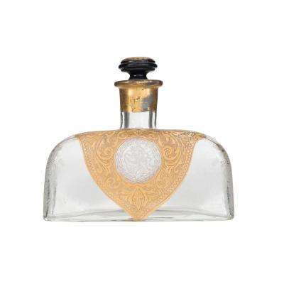 Vintage French Gilt Glass Perfume Bottle