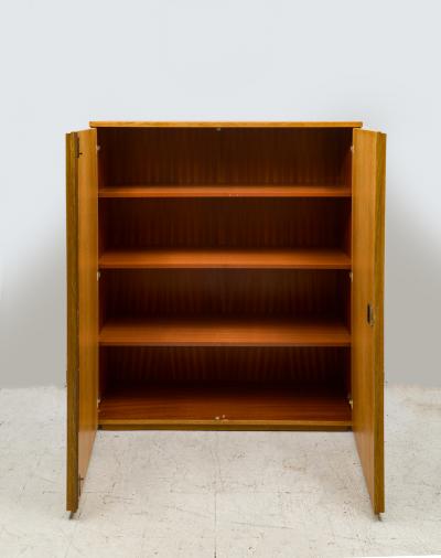 Vintage French Graphic Oak Cabinet with Geometric Pattern