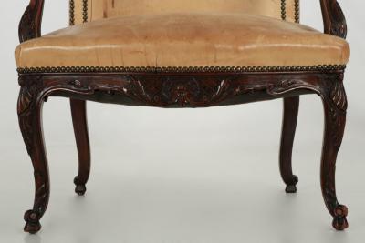 Vintage French Leather Fireside Club Chair 19th Century