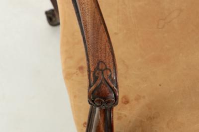 Vintage French Leather Fireside Club Chair 19th Century