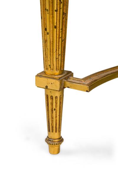 Vintage French Louis XVI style Brass and Black Glass Coffee Table