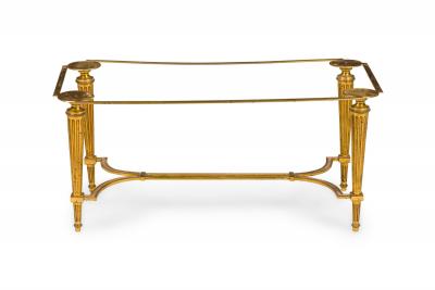 Vintage French Louis XVI style Brass and Black Glass Coffee Table