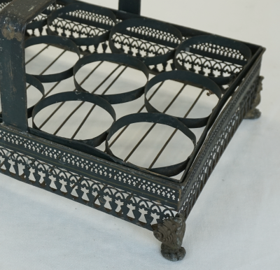 Vintage French Metal Drink Caddy with handle 1950s