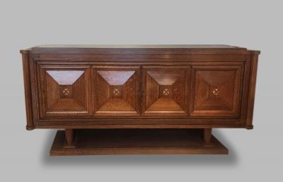 Vintage French Oak Sideboard with Bronze Mounts