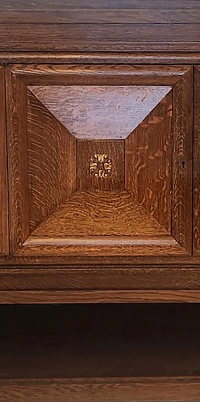 Vintage French Oak Sideboard with Bronze Mounts