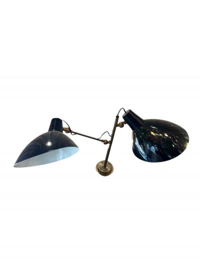 Vintage French Style Brass Dual Arm Pendant Light