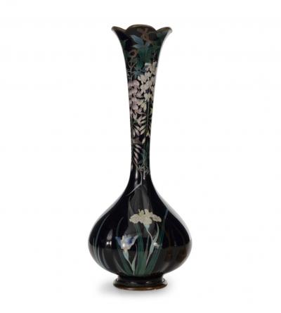 Vintage French Victorian Style Black Metal Bud Vase
