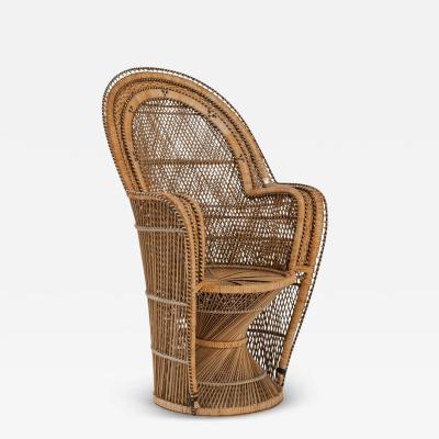 Vintage French Wicker Peacock Chair