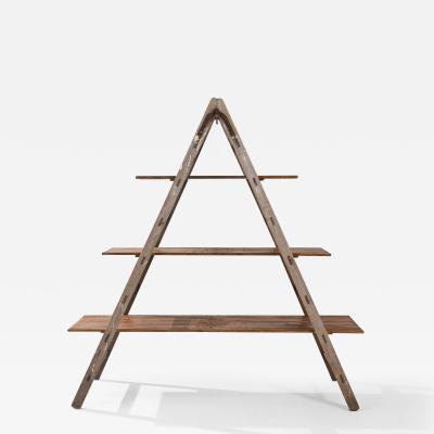 Vintage French Wooden Ladder Shelf