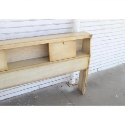 Vintage Full size Painted Wood Headboard