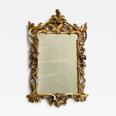 Vintage Giltwood Mirror with Open Carving Made in Spain Ready to Hang