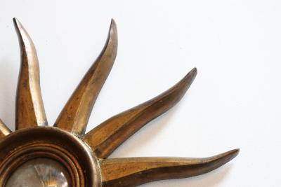 Vintage Giltwood Sunburst Soleil Convex Wall Mirror