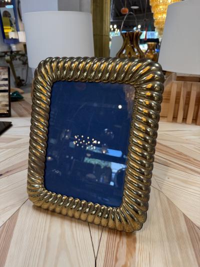 Vintage Gold Tone Rope Picture Frame