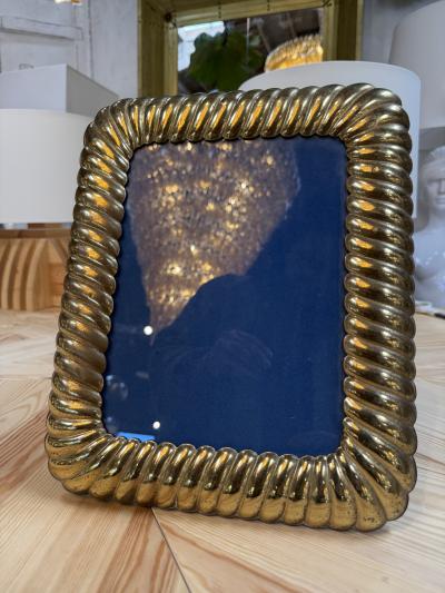 Vintage Gold Tone Rope Picture Frame