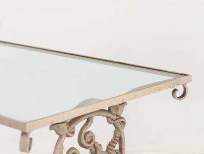 Vintage Gray Painted Iron Garden Table Console