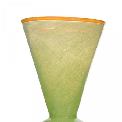Vintage Green Art Glass Vase