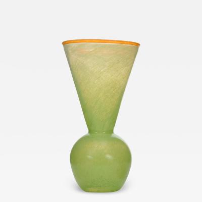 Vintage Green Art Glass Vase