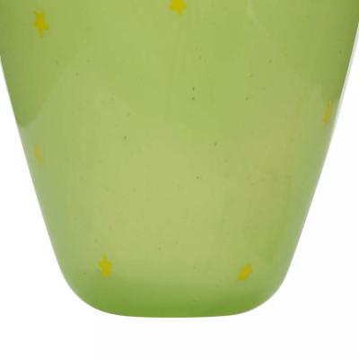 Vintage Green Glass Vase with Star Pattern
