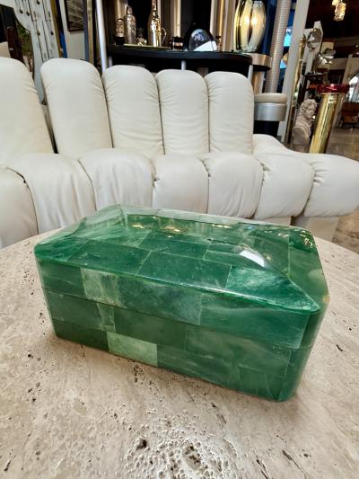 Vintage Green Malachite Style Tessellated Stone Box