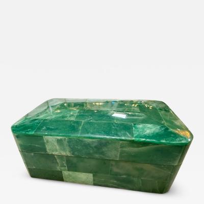 Vintage Green Malachite Style Tessellated Stone Box