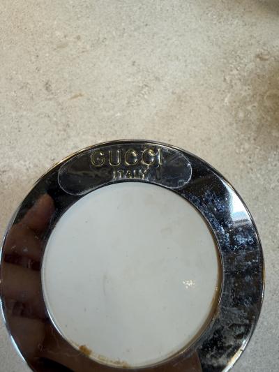 Vintage Gucci Ice Bucket and Glass Set With Logo Italy 1970