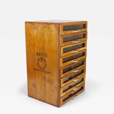 Vintage Haberdashery Wooden Sewing Thread Store Cabinet Kette Austria 1930s