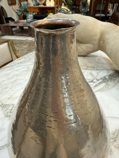 Vintage Hammered Silver Metal Vase