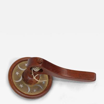 Vintage Hand Cranked Wooden Toy w Pull String
