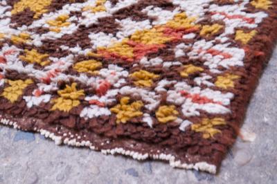 Vintage Hand Knotted Berber Wool Tribal Rug
