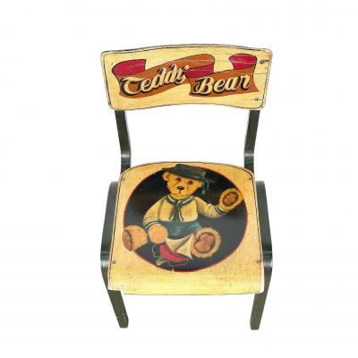 Vintage Hand Painted Child s Chairs W Teddy Bears
