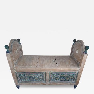Vintage Hand Painted Dowery Chest Bench