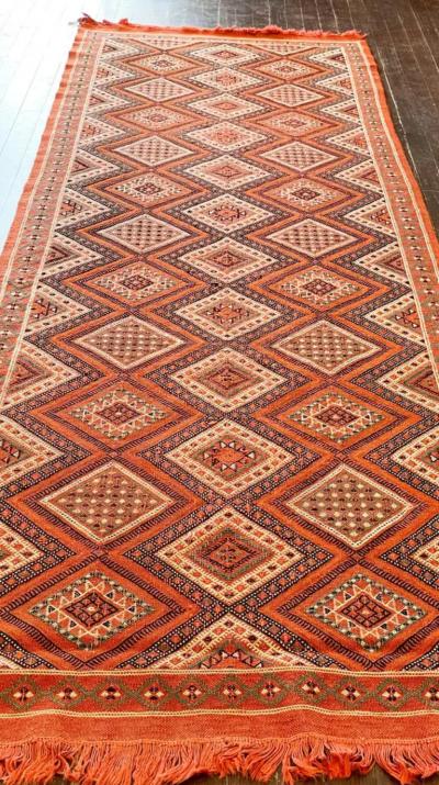 Vintage Handmade Tribal Moroccan Runner c 1970