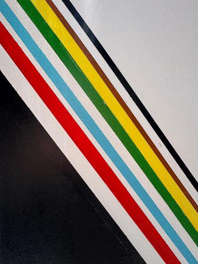 Vintage Hard Edge Abstract Painting 3D Convex Curved Pop Art