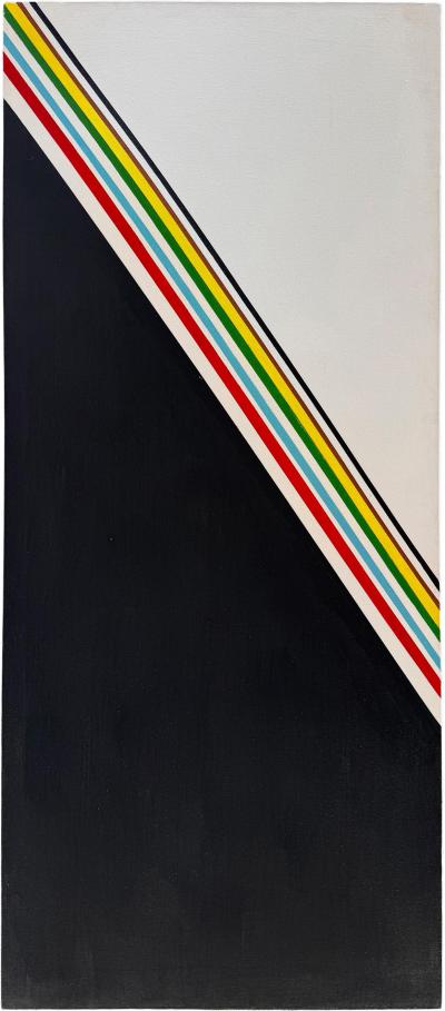 Vintage Hard Edge Abstract Painting 3D Convex Curved Pop Art