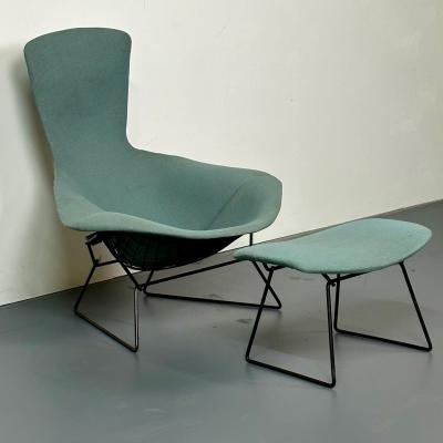 Vintage Harry Bertoia for Knoll Bird Lounge Chair with Ottoman Labeled 1960s