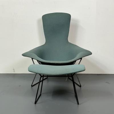 Vintage Harry Bertoia for Knoll Bird Lounge Chair with Ottoman Labeled 1960s