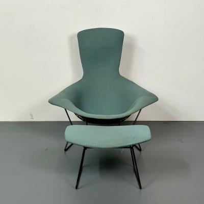 Vintage Harry Bertoia for Knoll Bird Lounge Chair with Ottoman Labeled 1960s