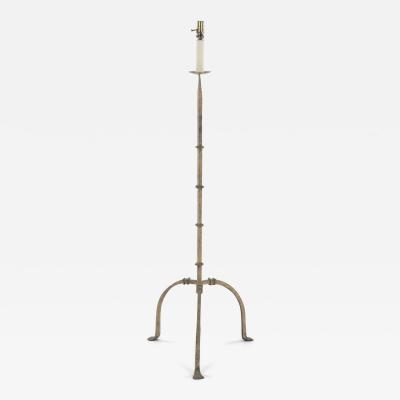 Vintage Heavy Gilt Iron Floor Lamp