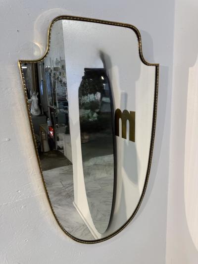 Vintage Hollywood Regency Brass Beaded Wall Mirror