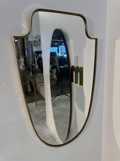 Vintage Hollywood Regency Brass Beaded Wall Mirror