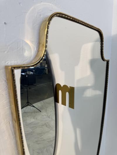 Vintage Hollywood Regency Brass Beaded Wall Mirror