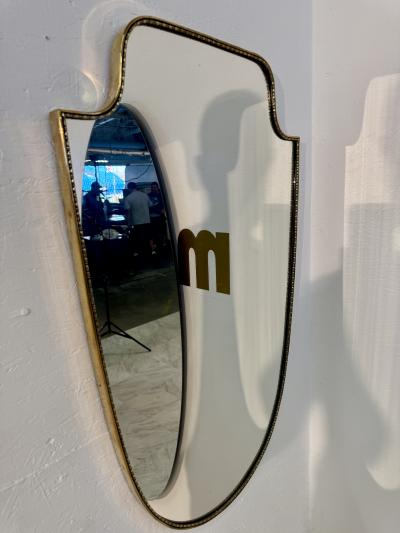 Vintage Hollywood Regency Brass Beaded Wall Mirror