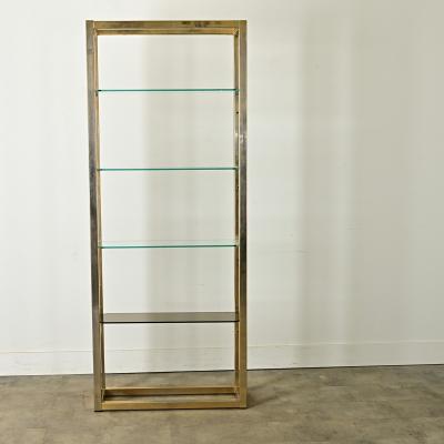 Vintage Hollywood Regency Brass Glass Etagere