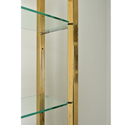 Vintage Hollywood Regency Brass Glass Etagere